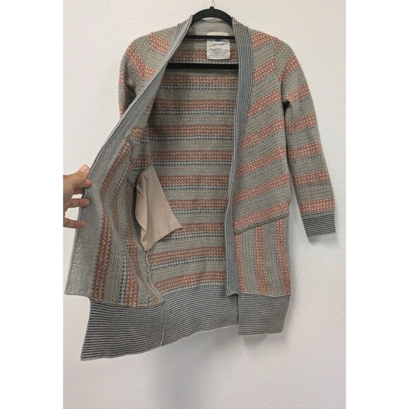 Anthropologie Sparrow Gray Wool Cotton Cardigan Duster sz M Comfy Cozy Chic - Picture 7 of 10